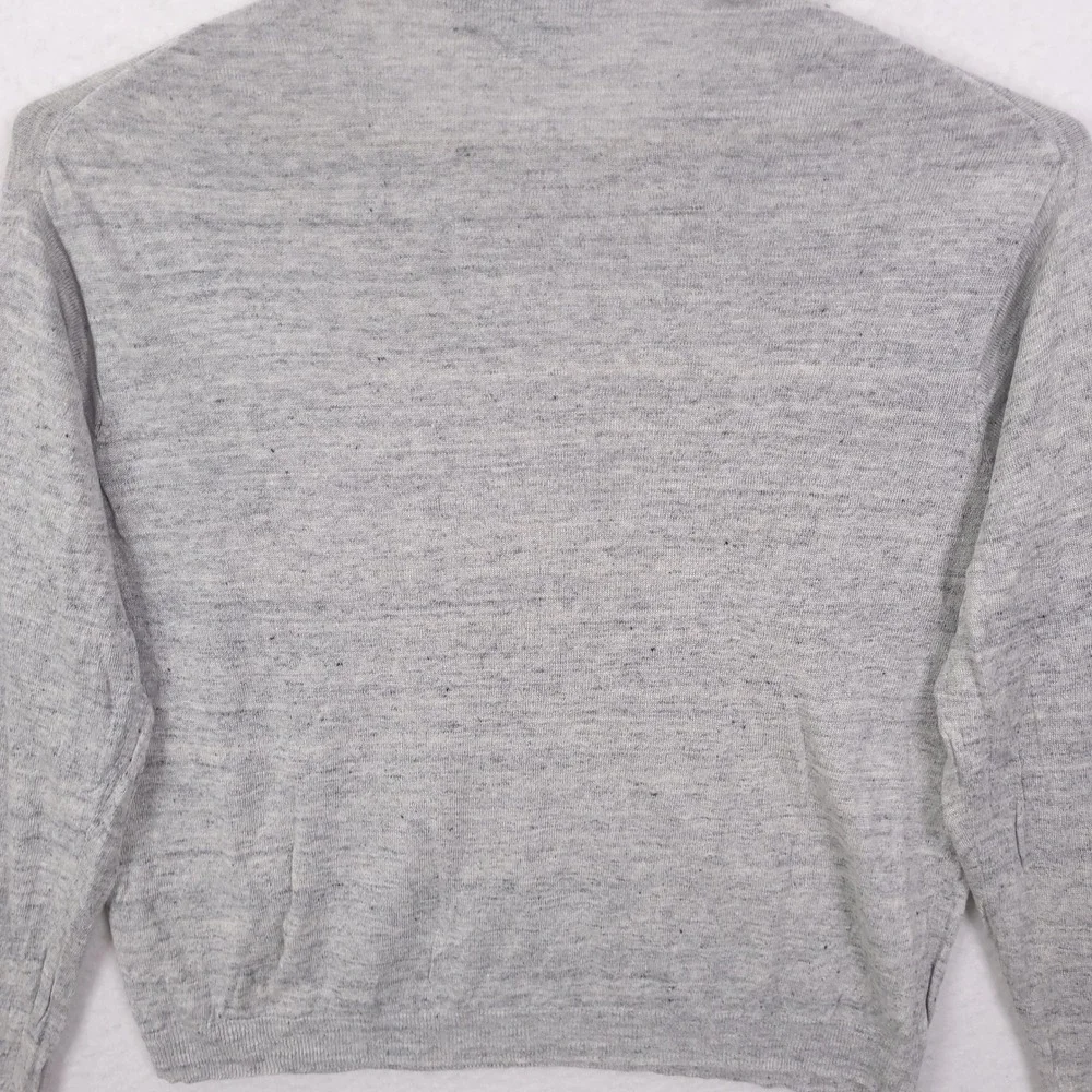 Polo Ralph Lauren Linen Sweater Mens Large Grey Crewneck Long Sleeve Knit